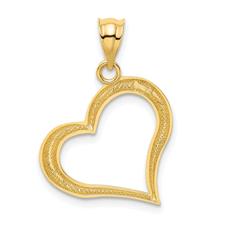 14k Yellow Gold Polished Open Heart Design Pendant