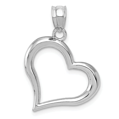 14k White Gold Polished Open Heart Pendant at $ 95.73 only from Jewelryshopping.com