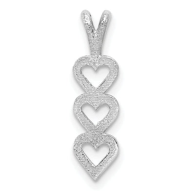 14k White Gold Triple Heart Pendant at $ 36.04 only from Jewelryshopping.com