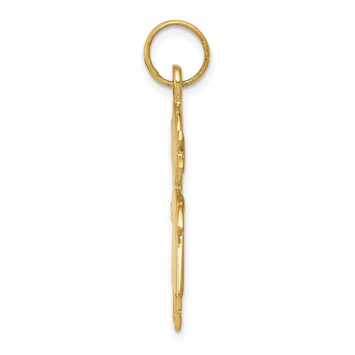 Solid 14k Yellow Gold Engravable Girl Pendant