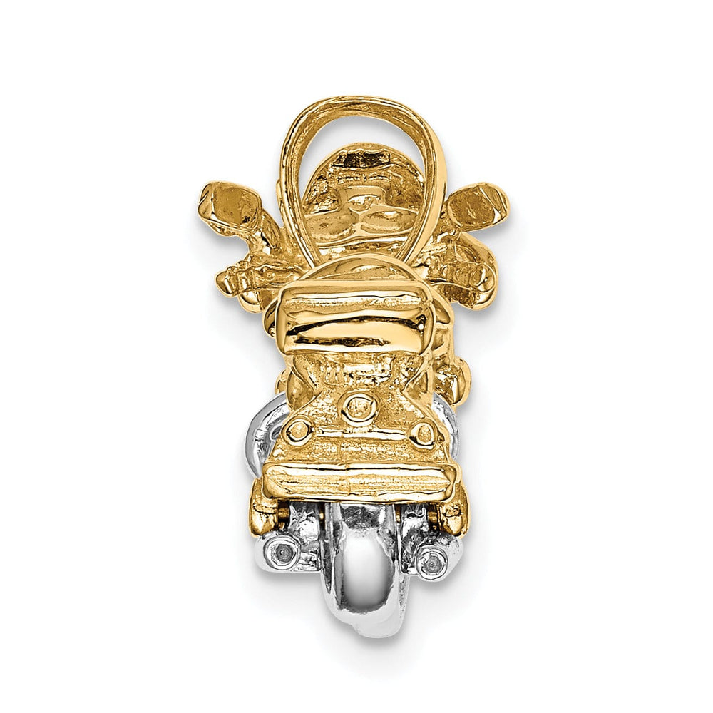 14k Two-tone 3-Dimensional Motorcycle Pendant