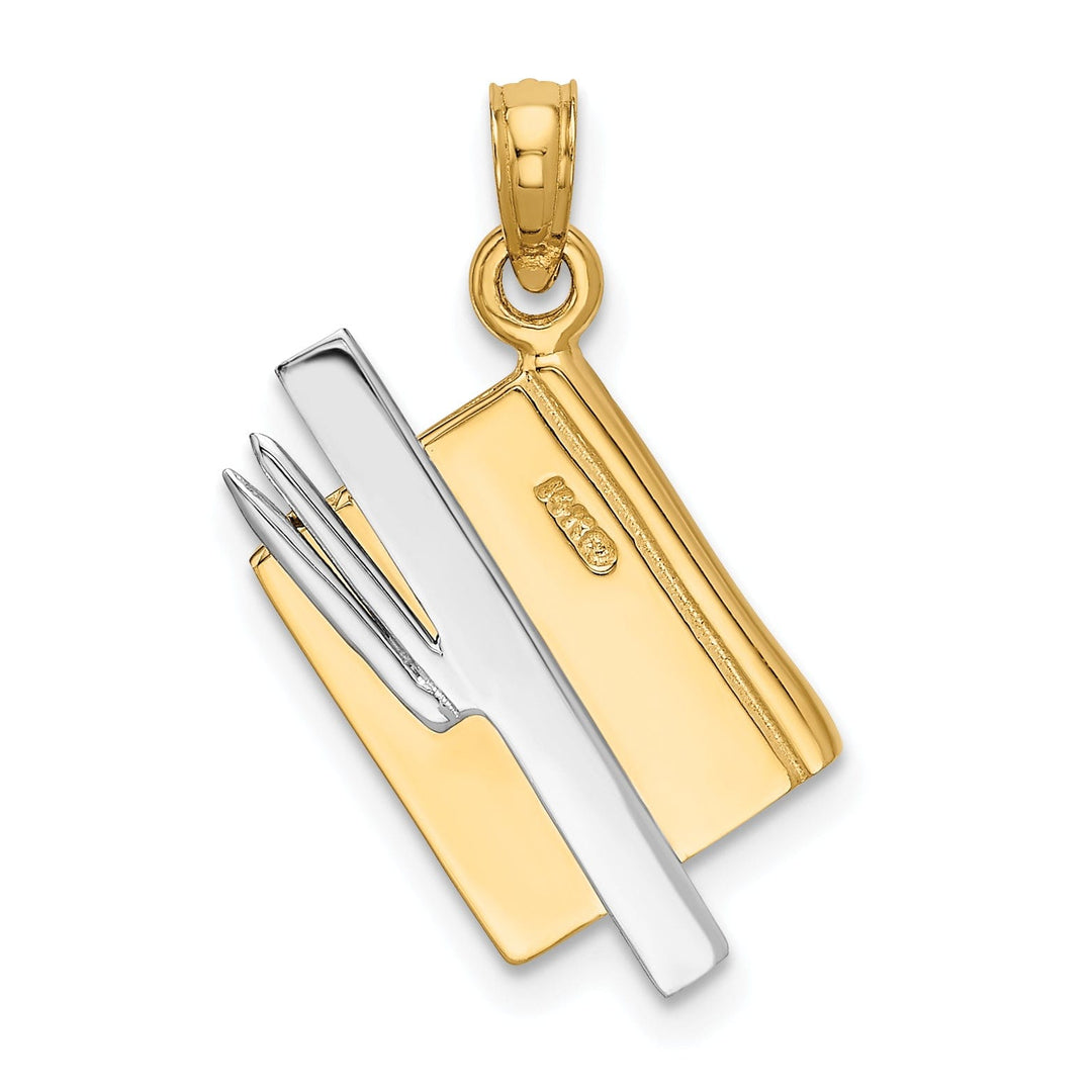 14k Two Tone Gold ABC School Book Pendant