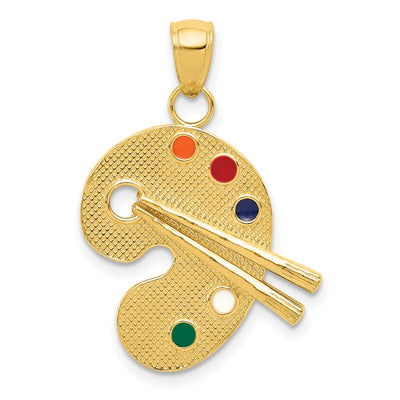 14k Yellow Gold Enameled Artist Palette Pendant at $ 228.58 only from Jewelryshopping.com