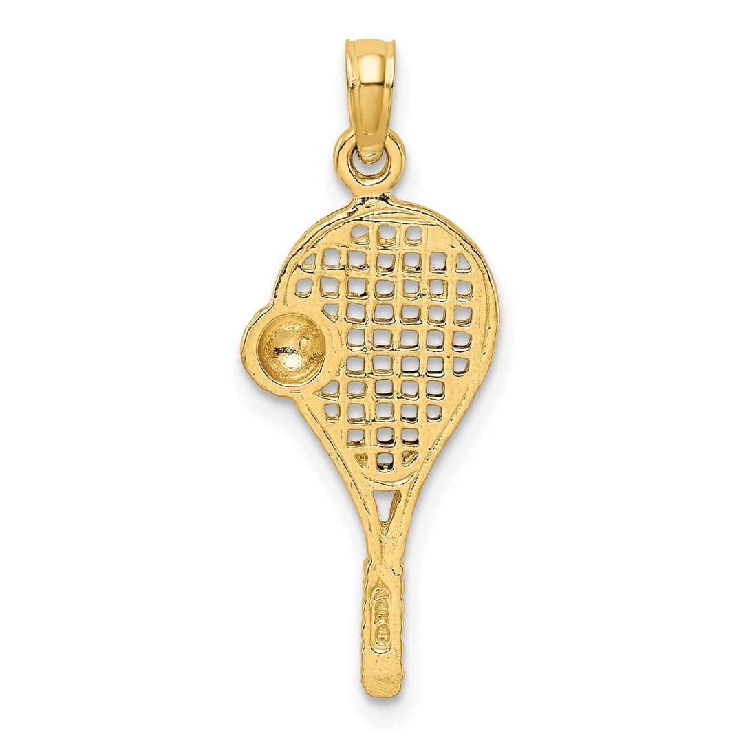 14 Yellow Gold Tennis with Ball Racquet Pendant