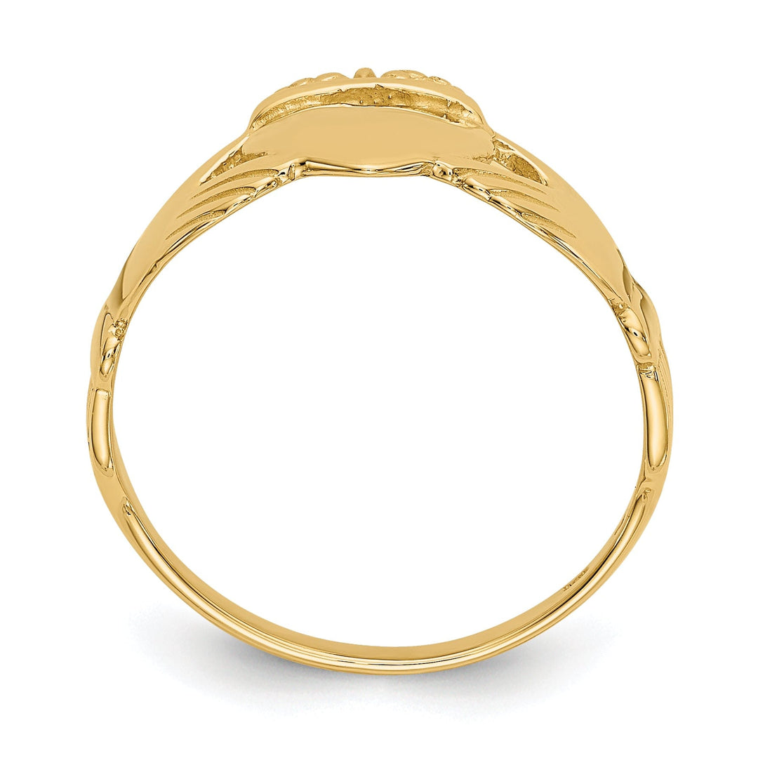 14kt yellow gold ladies claddagh ring