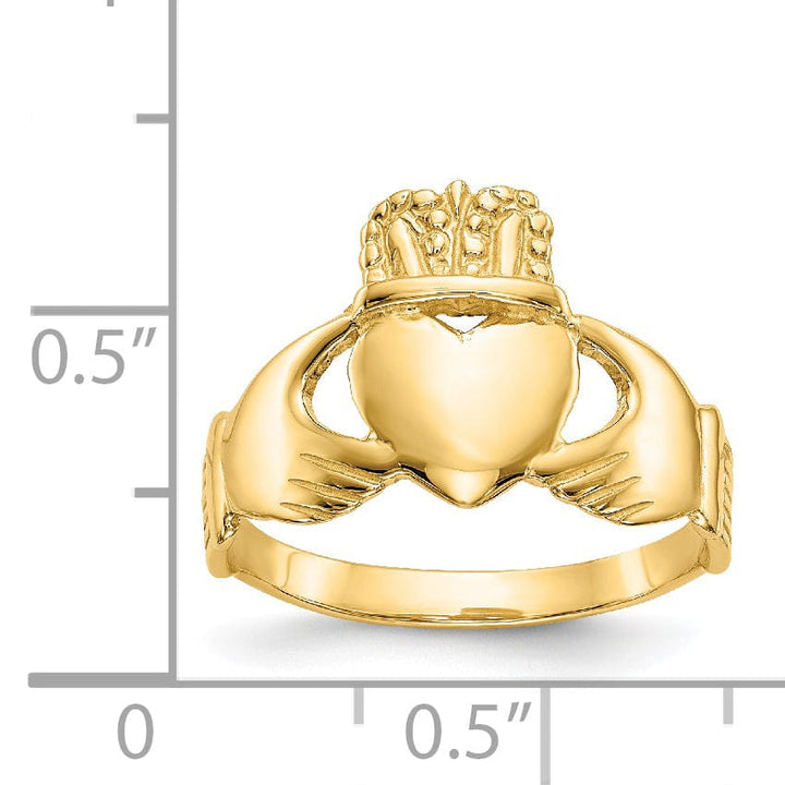 14kt yellow gold ladies claddagh ring