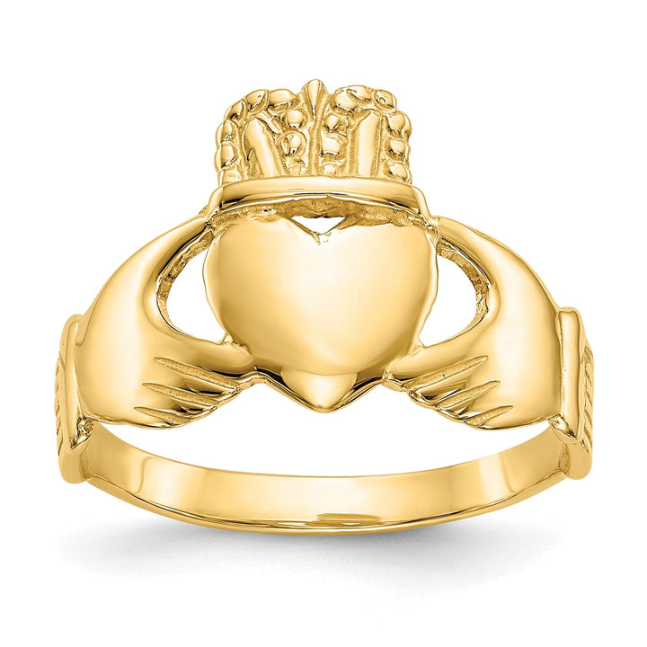 14kt yellow gold ladies claddagh ring