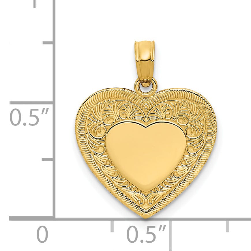 14k Yellow Gold Heart Pendant
