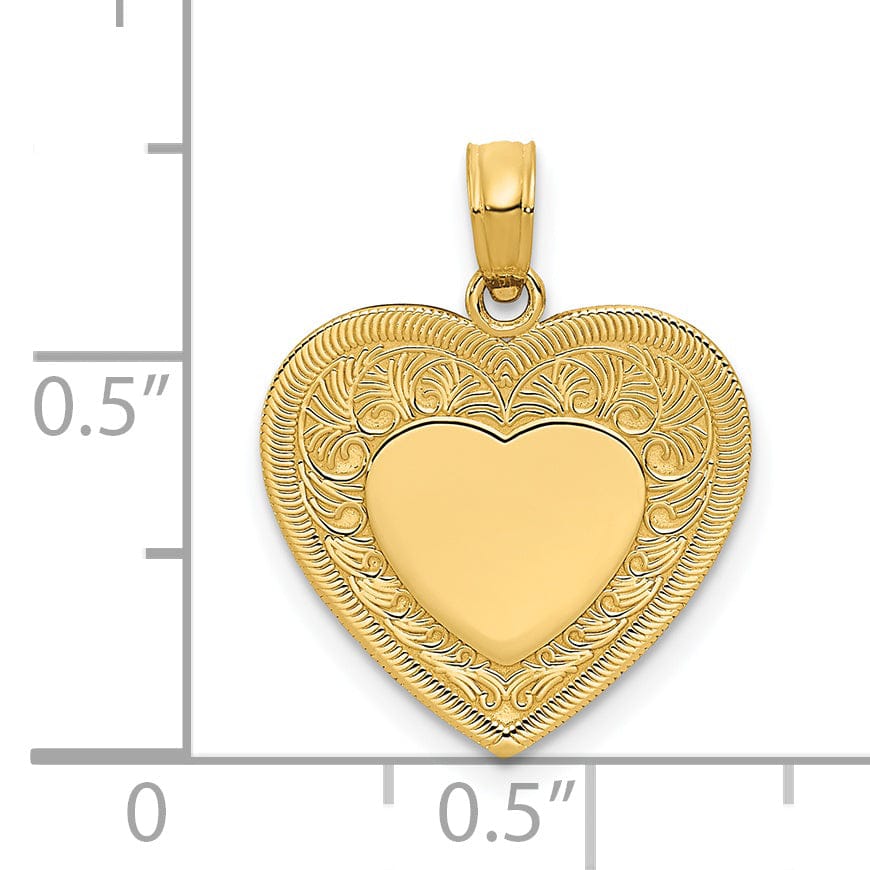 14k Yellow Gold Heart Pendant