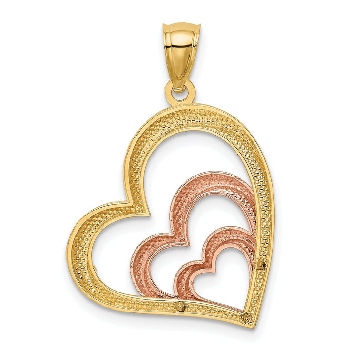 14k Two Tone Gold Heart Pendant