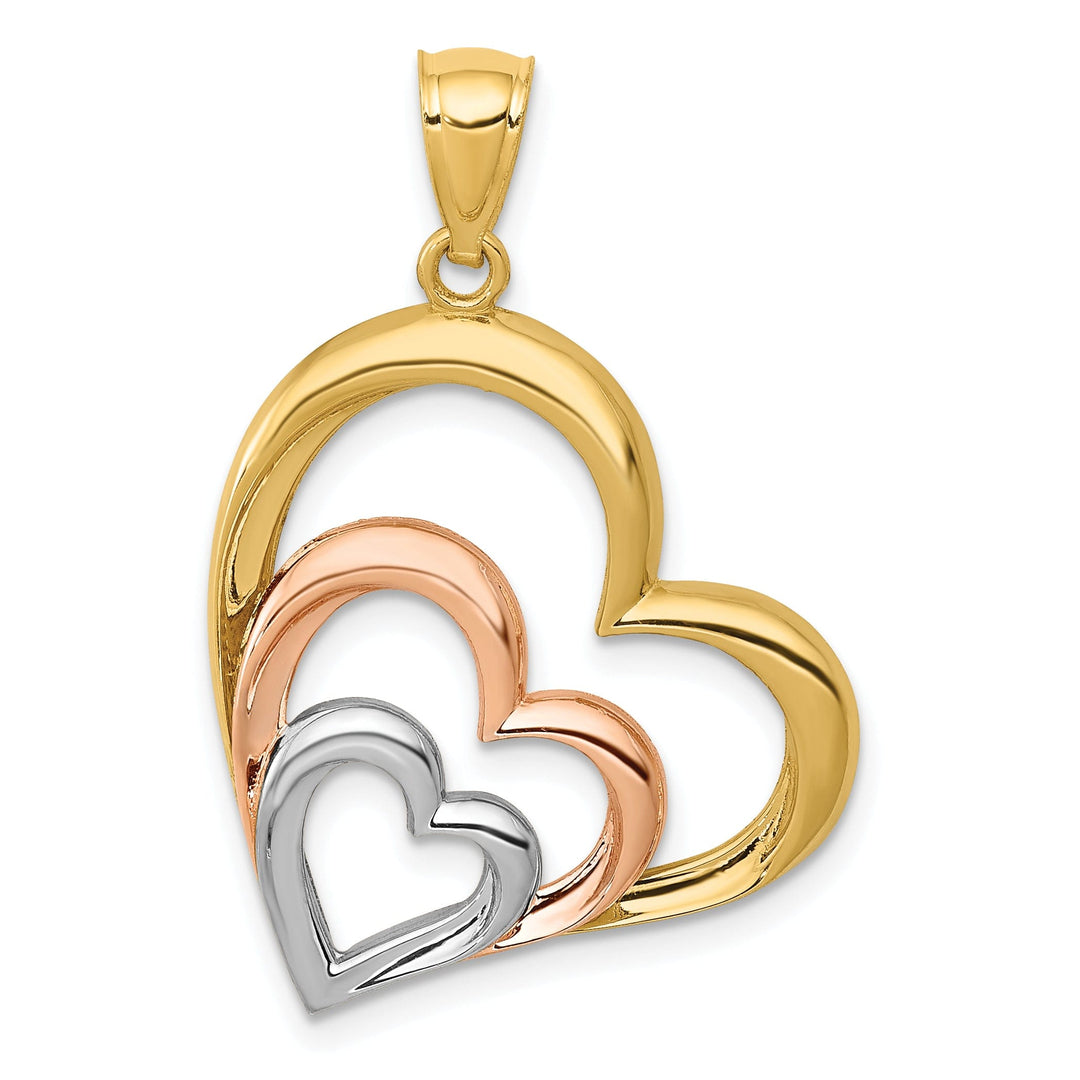 14k Two Tone Gold Heart Pendant