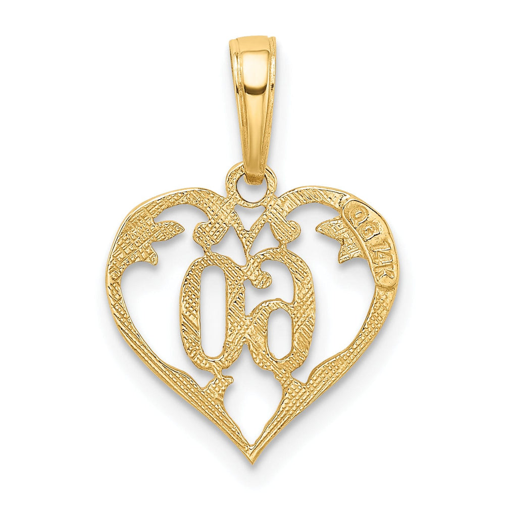 14k Yellow Gold 60 Heart Charm Pendant