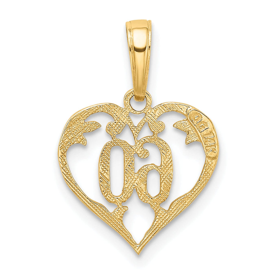 14k Yellow Gold 60 Heart Charm Pendant