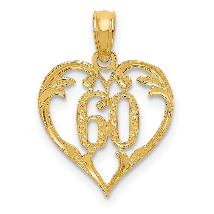 14k Yellow Gold 60 Heart Charm Pendant