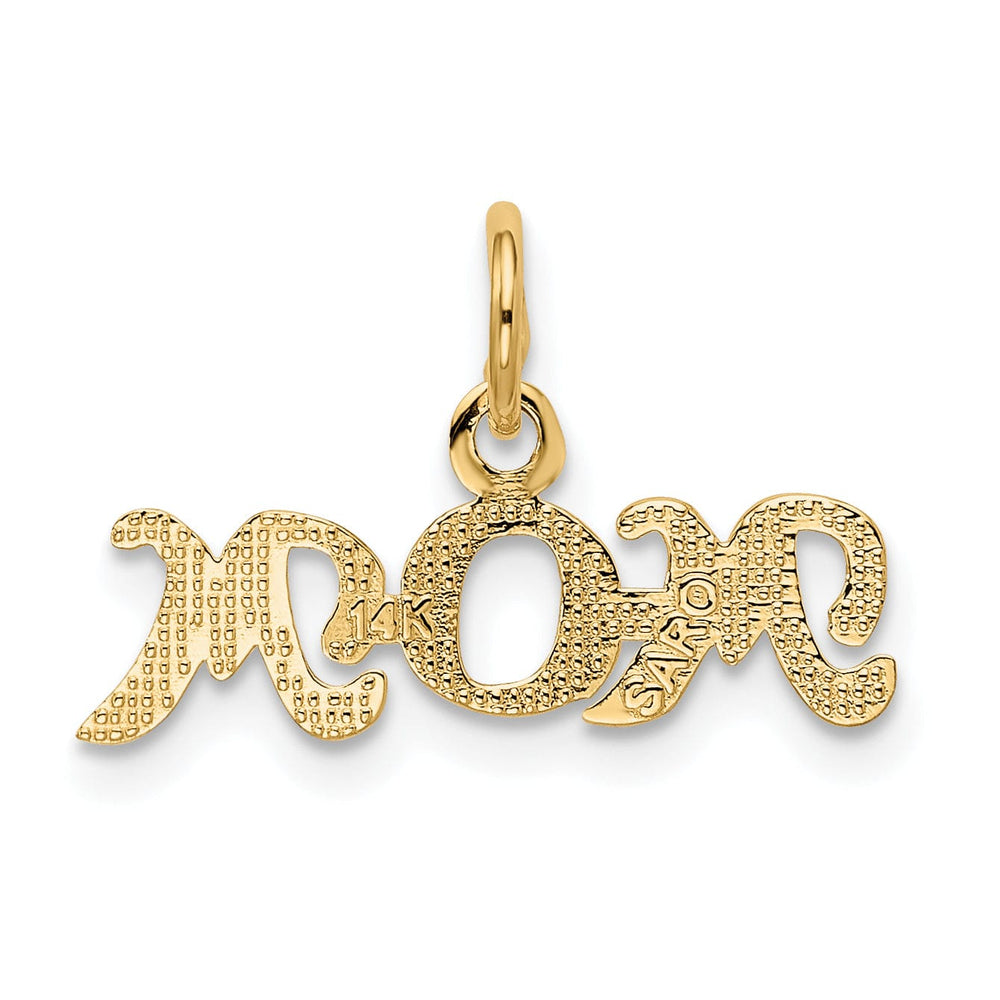 14k Yellow Gold Mom Charm Pendant