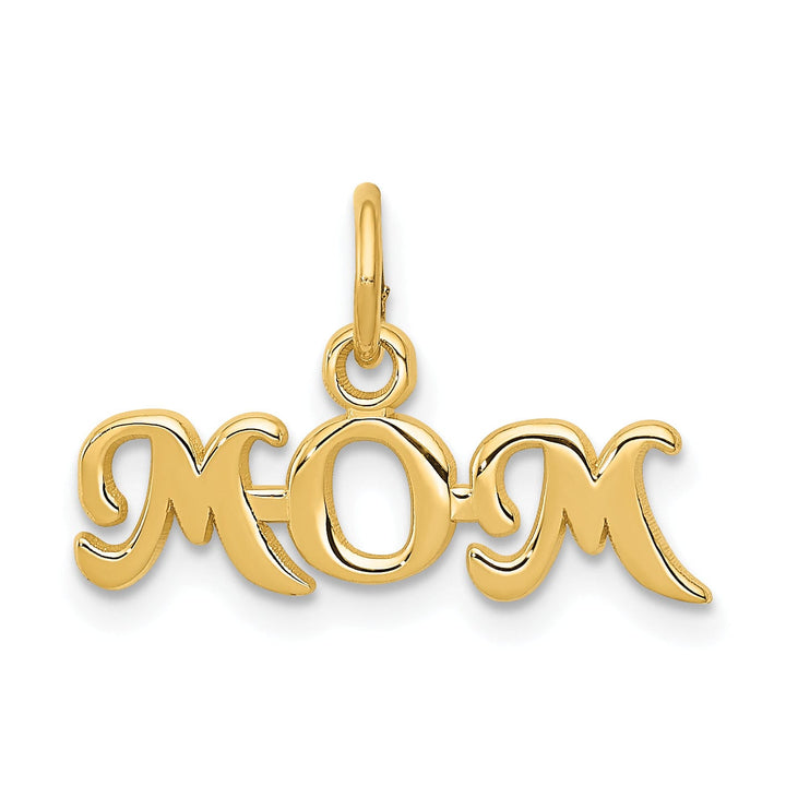 14k Yellow Gold Mom Charm Pendant
