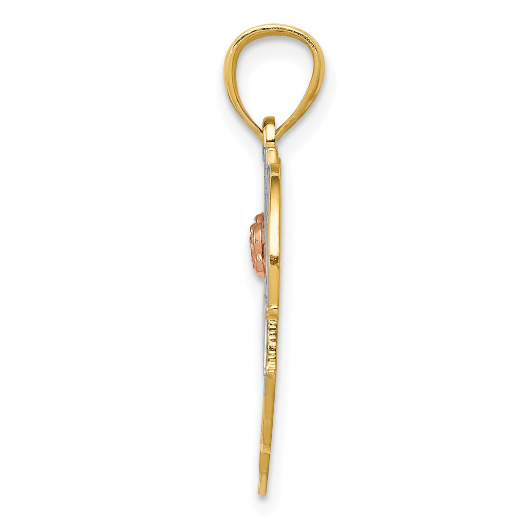 14k Two Tone Gold #1 Grandma Heart Pendant