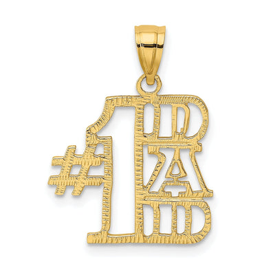 14k Yellow Gold Textured Finish Vertical Script Design #1 DAD Charm Pendant at $ 75.14 only from Jewelryshopping.com