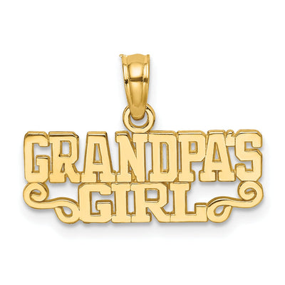 14k Yellow Gold Polished Finish GRANDPAS GIRL Charm Design Pendant at $ 88.84 only from Jewelryshopping.com