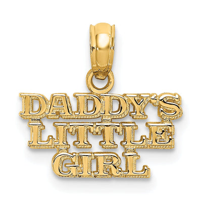 14k Yellow Gold Polished Beaded Textured Finish DADDYS LITTLE GIRL Charm Design Pendant at $ 54.71 only from Jewelryshopping.com