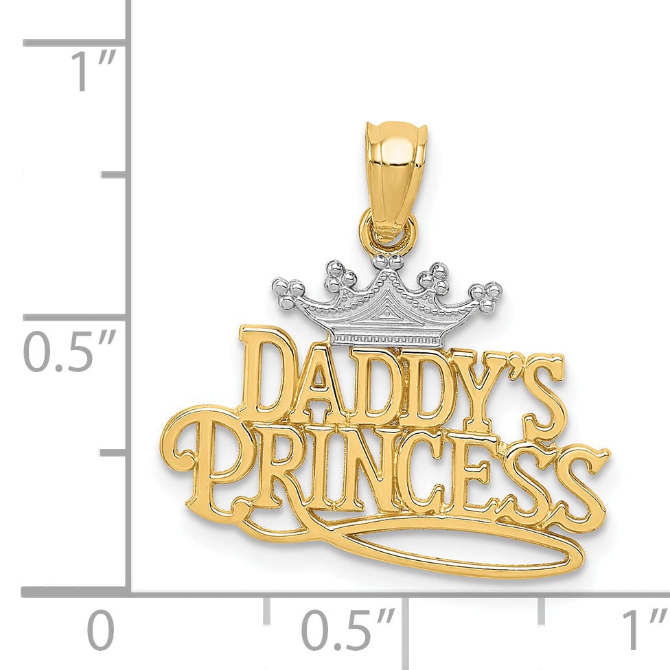 14k Two Tone Gold Daddys Princess Pendant