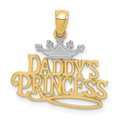 14k Two Tone Gold Daddys Princess Pendant at $ 93.39 only from Jewelryshopping.com