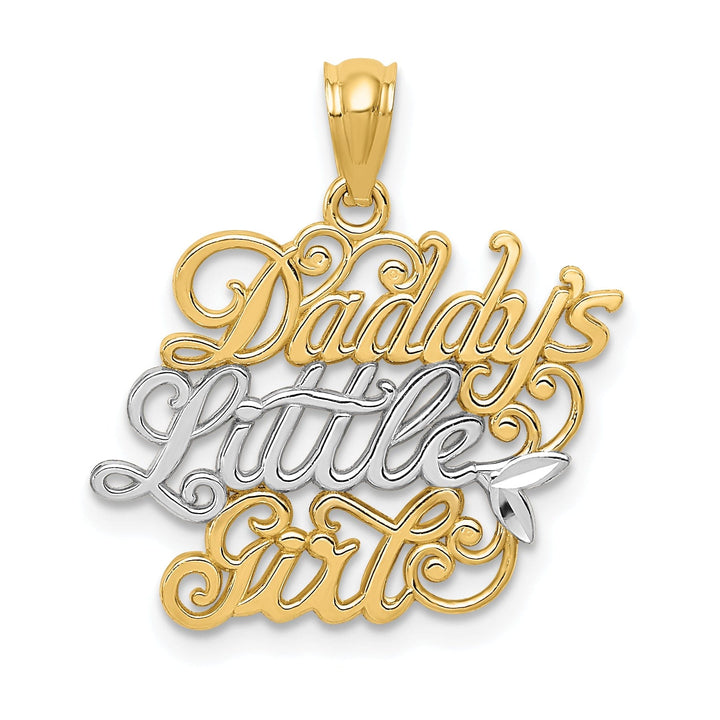 14k Two Tone Gold Daddys Little Girl Pendant