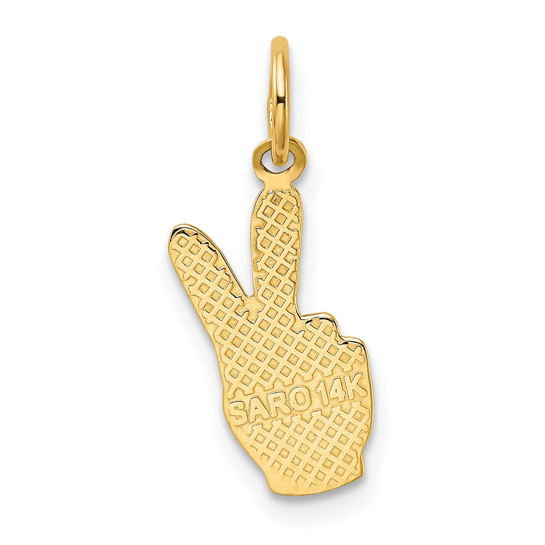 14k Yellow Gold Peace Sign Charm Pendant