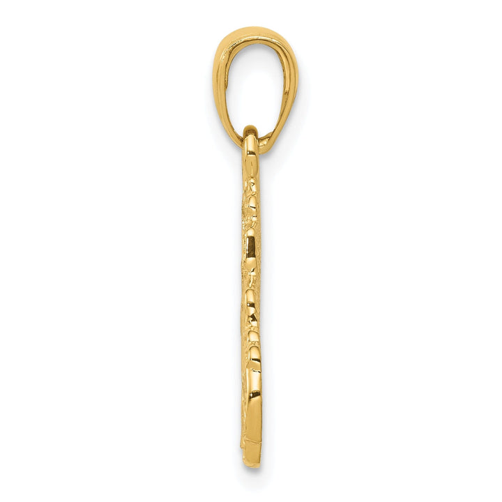 14k Yellow Gold Textured Truck Cab Pendant