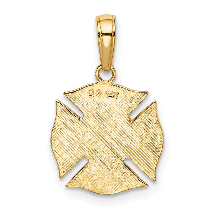 14k Yellow Gold Fire Dept Shield Charm Pendant