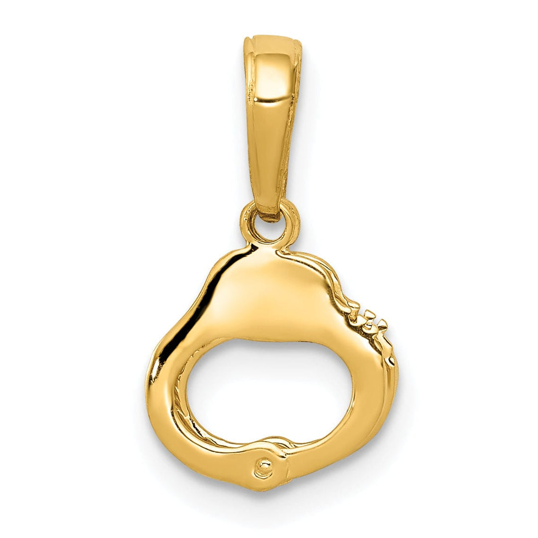 14k Yellow Gold Texture Finish Handcuff Pendant