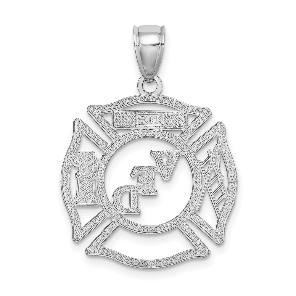 14k White Gold Polished Finish VFD MEMBER in Shield Charm Pendant