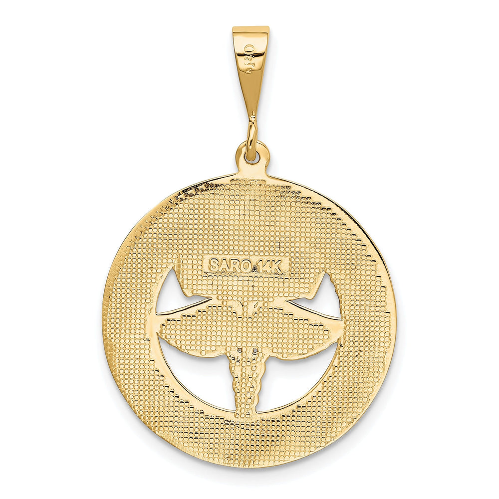 Solid 14k Yellow Gold Polished R.N Pendant