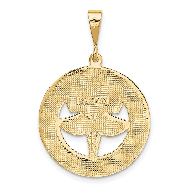 Solid 14k Yellow Gold Polished R.N Pendant