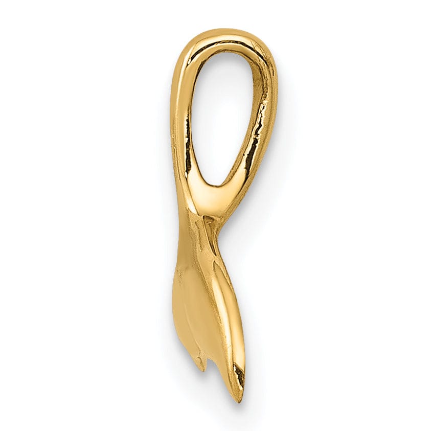 14k Yellow Gold Polished Finish Solid Whale Tail Chain Slide Pendant will not fit Omage Chain