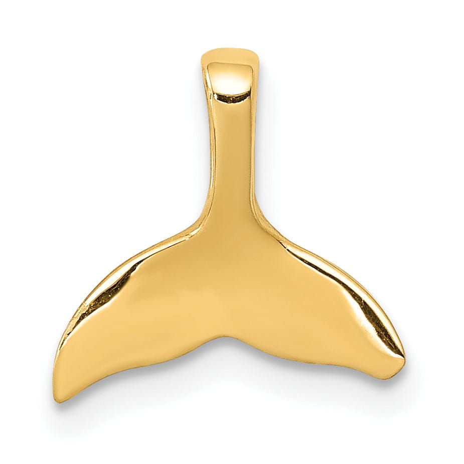 14k Yellow Gold Polished Finish Solid Whale Tail Chain Slide Pendant will not fit Omage Chain