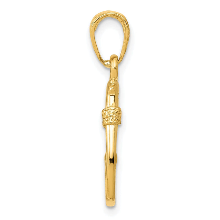 14k Yellow Gold Fish Hook Design Pendant