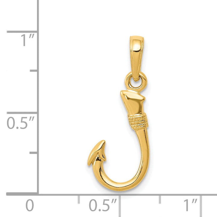 14k Yellow Gold Fish Hook Design Pendant