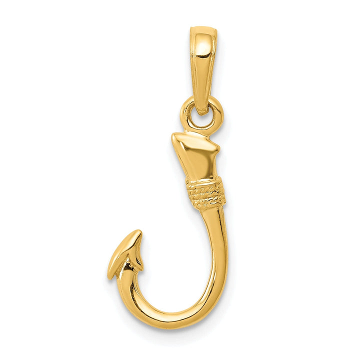 14k Yellow Gold Fish Hook Design Pendant