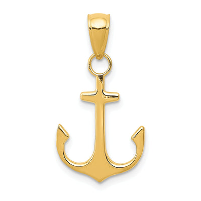 14k Yellow Gold Anchor Pendant at $ 75.41 only from Jewelryshopping.com