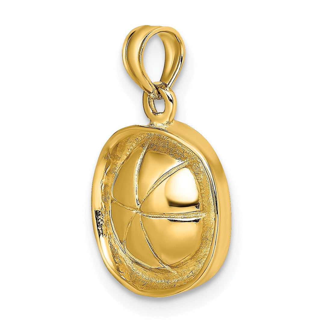 14K Yellow Gold 3-Dimensional Polish Finish Sailor Hat Charm Pendant