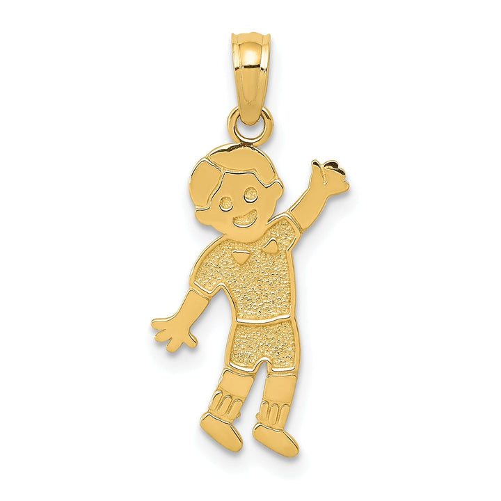 Polished Solid 14 Yellow Gold Boy Charm Pendant