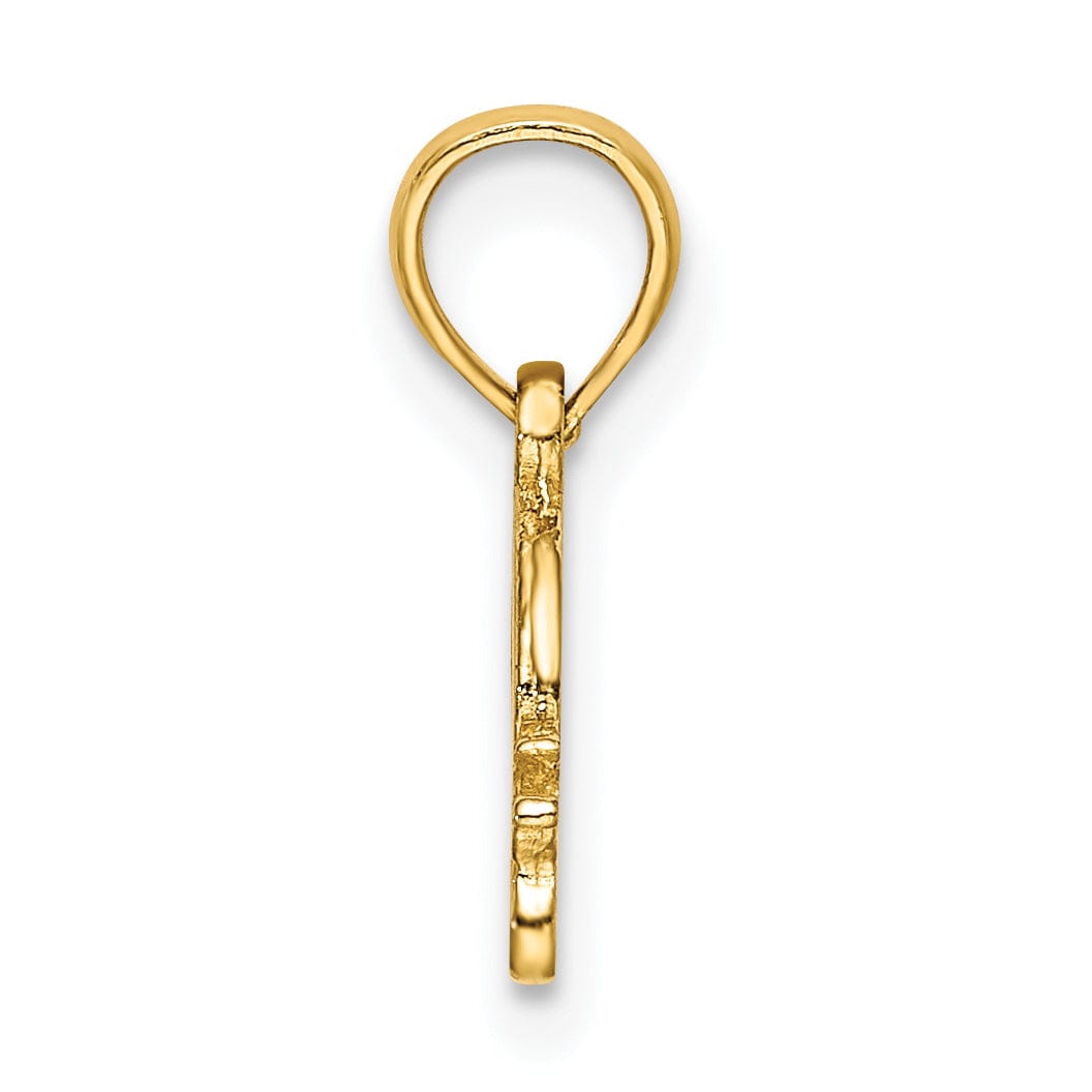 14k Yellow Gold Textured Polished Finish Mini Size Snail Design Charm Pendant