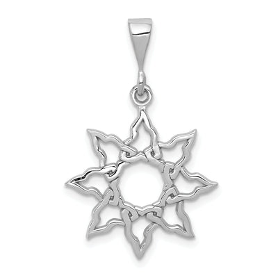 14k White Gold Textured Polished Finish Sun Design Charm Pendant at $ 124.15 only from Jewelryshopping.com