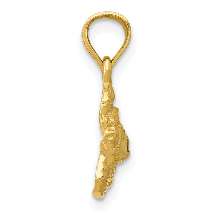 14k Yellow Gold Casted Solid Open Back Diamond-cut Polished Finish Turtle Charm Pendant