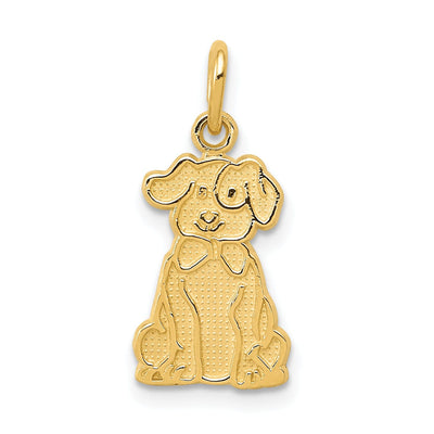 14k Yellow Gold Textured Polished Finish Puppy Charm Pendant at $ 65.35 only from Jewelryshopping.com