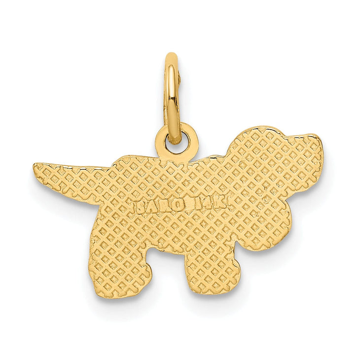 14k Yellow Gold Textured Polished Finish Saint Bernard Charm Pendant