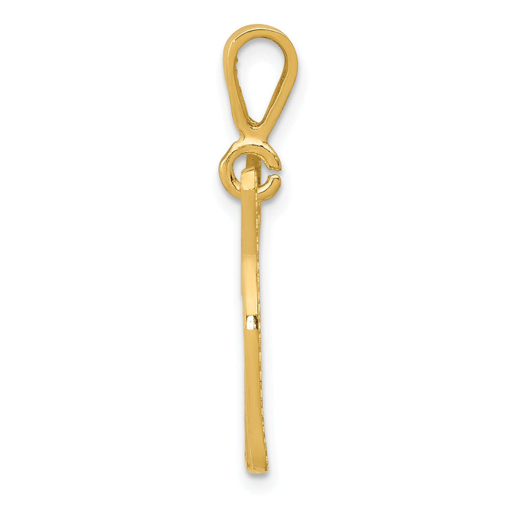 14k Yellow Gold Textured Polished Finish Jack Russell Terrier Dog Charm Pendant