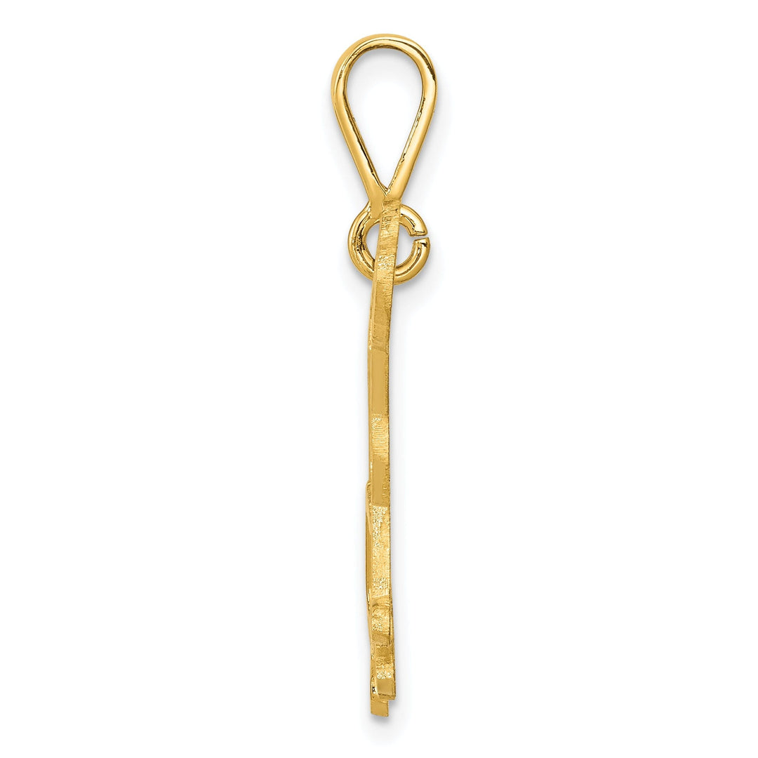 14k Yellow Gold Textured Polished Finish Labrador Dog Charm Pendant