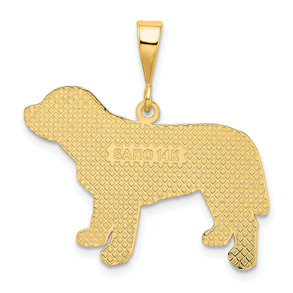 14k Yellow Gold Textured Polished Finish Labrador Dog Charm Pendant